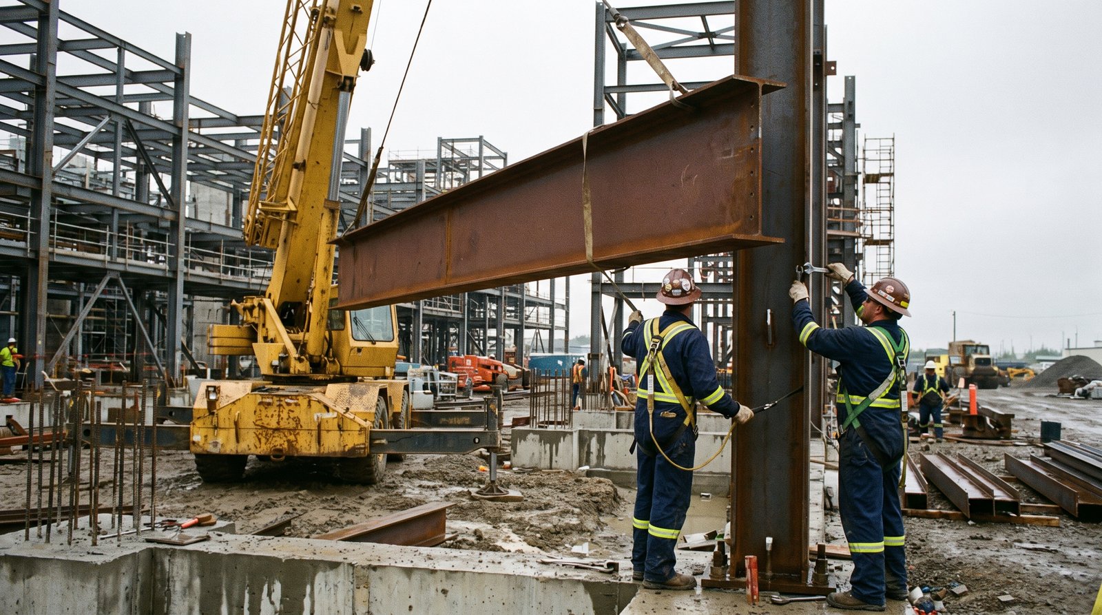 Structural steel erection and new equipment installation on a capital project
